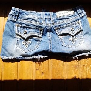 Rock revival blue jean shorts